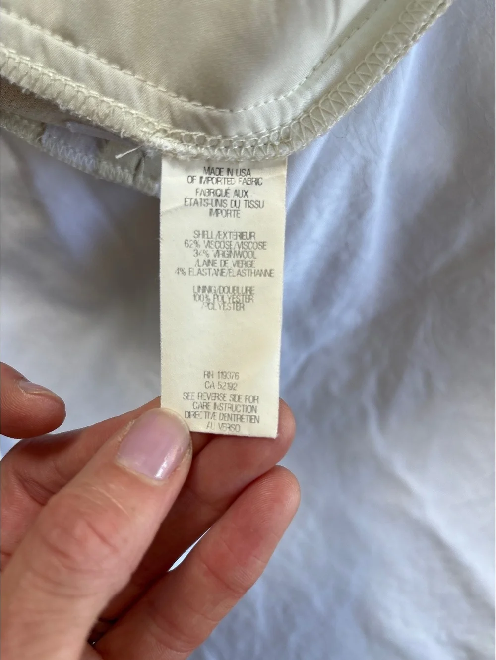 Helmut Lang Cream High-Waisted Pants Size 8